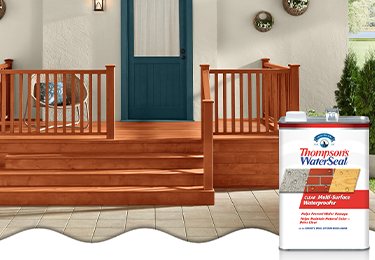 Illustration of Thompson’s WaterSeal sealers and stains for protecting and enhancing the appearance of outdoor wood surfaces like decks, fences and furniture.